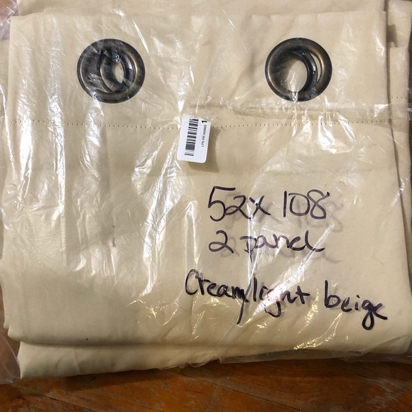 Turquoize 52”x108” beige curtains. Two panels - Picture 5 of 5